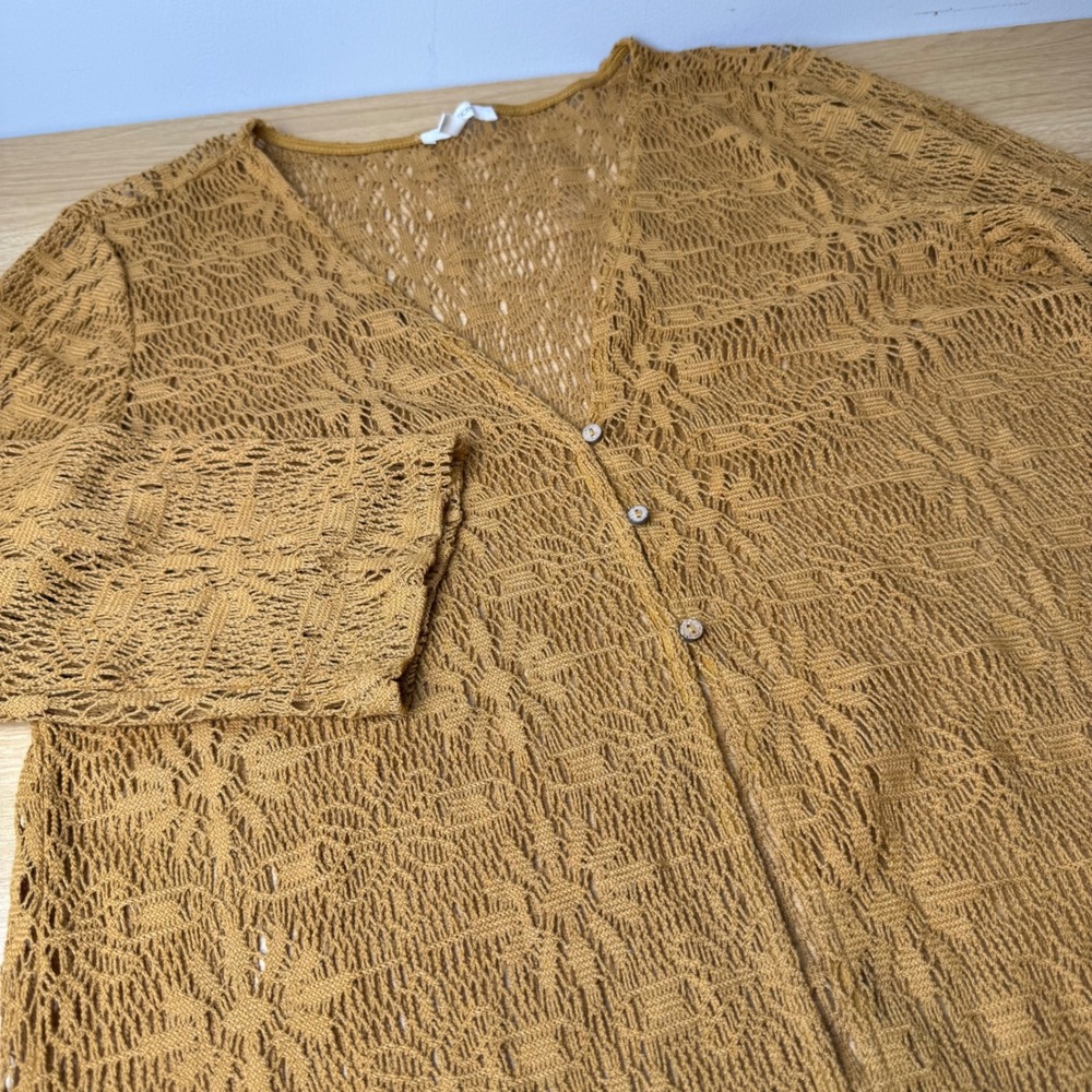 Womens Crochet Open Knit‎ Duster Medium Western Cowgirl Boho Hippie Festival